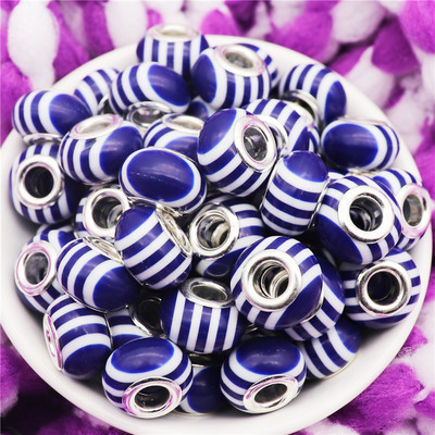 10 τμχ ακρυλικό ουράνιο τόξο ρίγες χάντρες πολύχρωμες χάντρες μεγάλη τρύπα Γούρια για γυναίκες Κοσμήματα κατασκευής βραχιόλια κολιέ Μπρελόκ