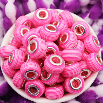 10 τμχ ακρυλικό ουράνιο τόξο ρίγες χάντρες πολύχρωμες χάντρες μεγάλη τρύπα Γούρια για γυναίκες Κοσμήματα κατασκευής βραχιόλια κολιέ Μπρελόκ