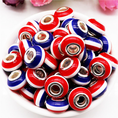 10 τμχ ακρυλικό ουράνιο τόξο ρίγες χάντρες πολύχρωμες χάντρες μεγάλη τρύπα Γούρια για γυναίκες Κοσμήματα κατασκευής βραχιόλια κολιέ Μπρελόκ