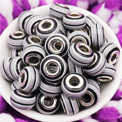 10 τμχ ακρυλικό ουράνιο τόξο ρίγες χάντρες πολύχρωμες χάντρες μεγάλη τρύπα Γούρια για γυναίκες Κοσμήματα κατασκευής βραχιόλια κολιέ Μπρελόκ