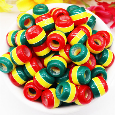 10 τμχ ακρυλικό ουράνιο τόξο ρίγες χάντρες πολύχρωμες χάντρες μεγάλη τρύπα Γούρια για γυναίκες Κοσμήματα κατασκευής βραχιόλια κολιέ Μπρελόκ