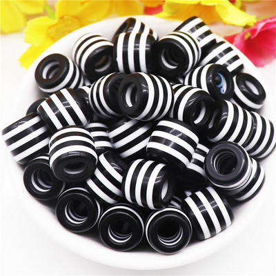 10 τμχ ακρυλικό ουράνιο τόξο ρίγες χάντρες πολύχρωμες χάντρες μεγάλη τρύπα Γούρια για γυναίκες Κοσμήματα κατασκευής βραχιόλια κολιέ Μπρελόκ