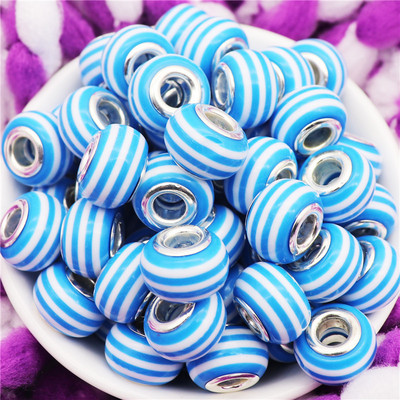 10 τμχ ακρυλικό ουράνιο τόξο ρίγες χάντρες πολύχρωμες χάντρες μεγάλη τρύπα Γούρια για γυναίκες Κοσμήματα κατασκευής βραχιόλια κολιέ Μπρελόκ