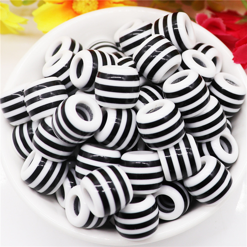 10 τμχ ακρυλικό ουράνιο τόξο ρίγες χάντρες πολύχρωμες χάντρες μεγάλη τρύπα Γούρια για γυναίκες Κοσμήματα κατασκευής βραχιόλια κολιέ Μπρελόκ