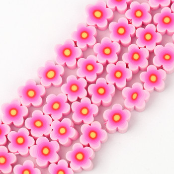 Нови 40-100 бр./Опаковка Сладко розово цвете във формата на полимерна глина Дистанционер Свободни мъниста за Направи си сам Гривна Обеци Изработка на бижута