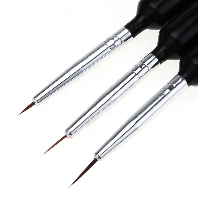 Set de perii pentru căptușeală pentru unghii, cu dungi ultra-subțiri, cu dungi franceză, 3D, cu gel UV, lac, grilă de flori, pix pentru desen pentru instrumente de manichiură DIY