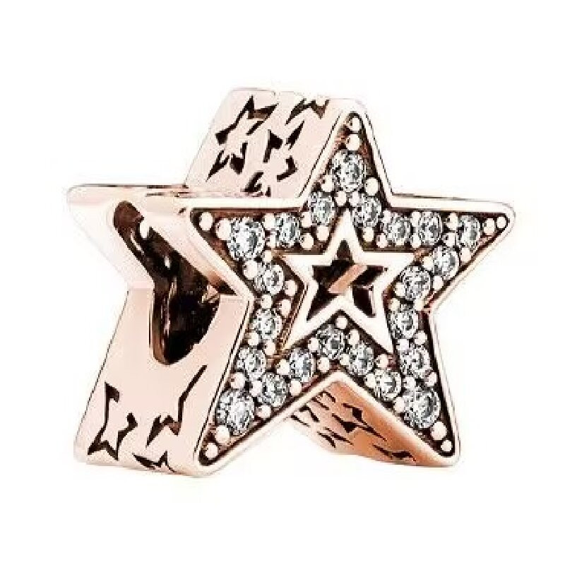 Uus euroopa võlu Tähed, Kuu, südamed, lumehelbed sobivad Pandora käevõru DIY naiste ehted