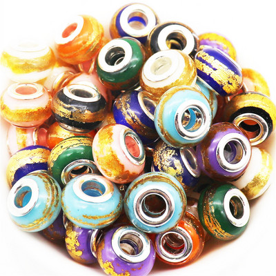 10 db/tétel nagy lyuk, kerek csillogó gyöngyök, varázslatok Fit Pandora karkötő kígyó lánczsinór nyaklánc ékszerkészítéshez, női barkácsoláshoz