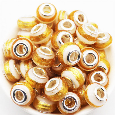 10 db/tétel nagy lyuk, kerek csillogó gyöngyök, varázslatok Fit Pandora karkötő kígyó lánczsinór nyaklánc ékszerkészítéshez, női barkácsoláshoz