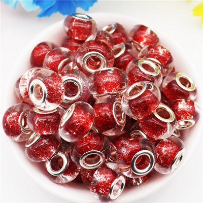 10 db/tétel nagy lyuk, kerek csillogó gyöngyök, varázslatok Fit Pandora karkötő kígyó lánczsinór nyaklánc ékszerkészítéshez, női barkácsoláshoz