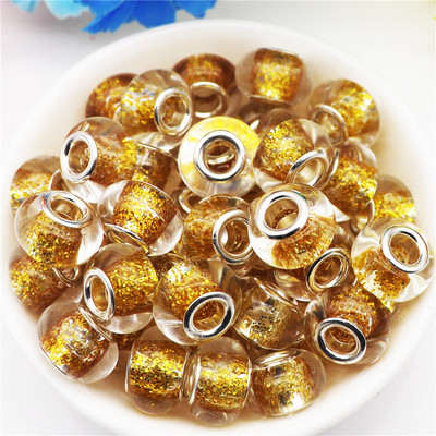 10 db/tétel nagy lyuk, kerek csillogó gyöngyök, varázslatok Fit Pandora karkötő kígyó lánczsinór nyaklánc ékszerkészítéshez, női barkácsoláshoz