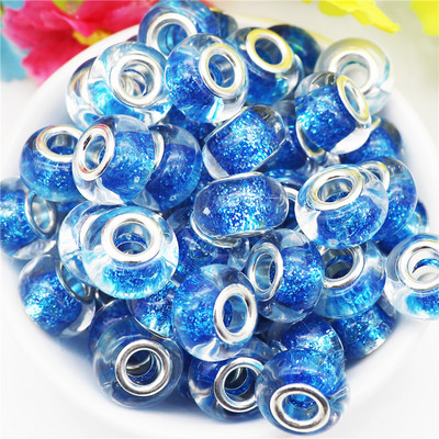 10 db/tétel nagy lyuk, kerek csillogó gyöngyök, varázslatok Fit Pandora karkötő kígyó lánczsinór nyaklánc ékszerkészítéshez, női barkácsoláshoz