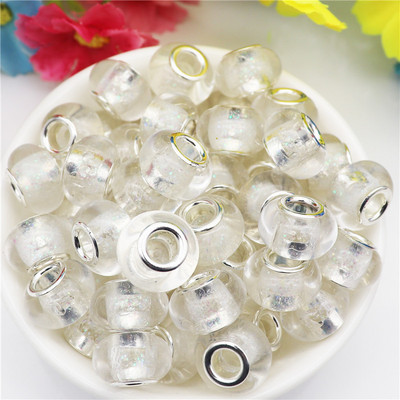 10 db/tétel nagy lyuk, kerek csillogó gyöngyök, varázslatok Fit Pandora karkötő kígyó lánczsinór nyaklánc ékszerkészítéshez, női barkácsoláshoz