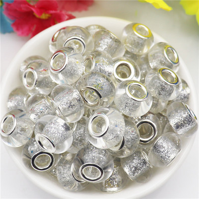 10 db/tétel nagy lyuk, kerek csillogó gyöngyök, varázslatok Fit Pandora karkötő kígyó lánczsinór nyaklánc ékszerkészítéshez, női barkácsoláshoz