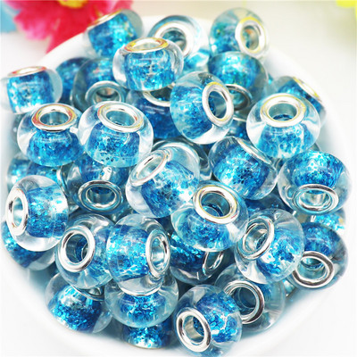 10 db/tétel nagy lyuk, kerek csillogó gyöngyök, varázslatok Fit Pandora karkötő kígyó lánczsinór nyaklánc ékszerkészítéshez, női barkácsoláshoz