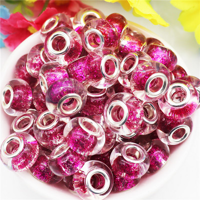 10 db/tétel nagy lyuk, kerek csillogó gyöngyök, varázslatok Fit Pandora karkötő kígyó lánczsinór nyaklánc ékszerkészítéshez, női barkácsoláshoz