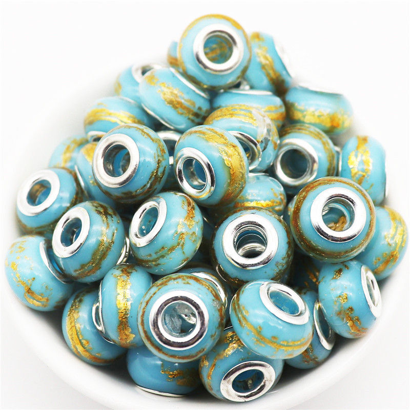 10 db/tétel nagy lyuk, kerek csillogó gyöngyök, varázslatok Fit Pandora karkötő kígyó lánczsinór nyaklánc ékszerkészítéshez, női barkácsoláshoz