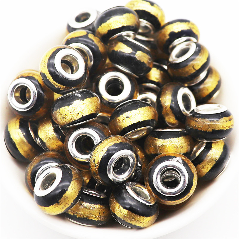 10 db/tétel nagy lyuk, kerek csillogó gyöngyök, varázslatok Fit Pandora karkötő kígyó lánczsinór nyaklánc ékszerkészítéshez, női barkácsoláshoz