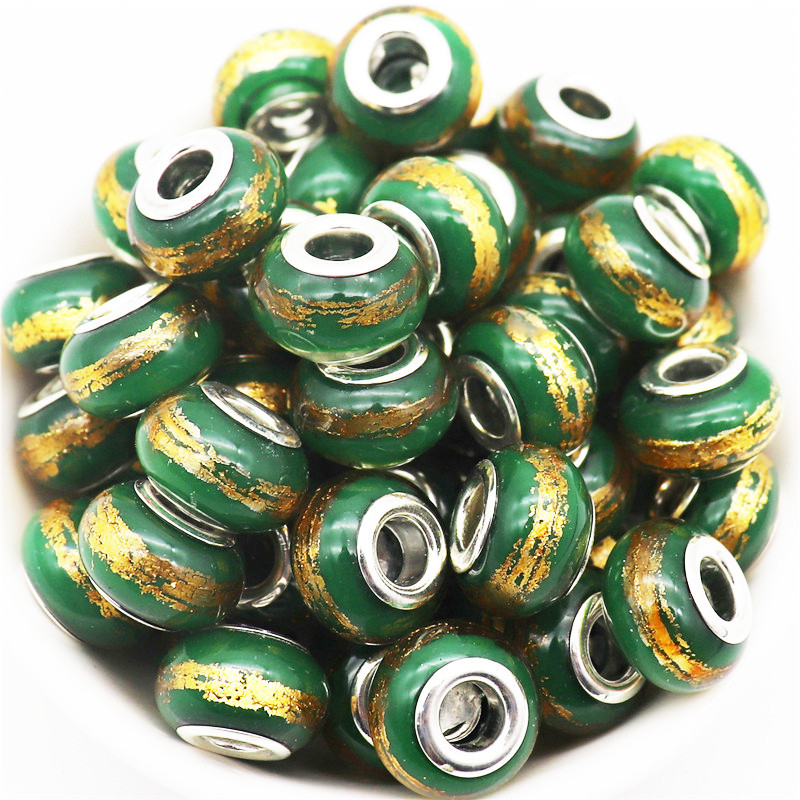 10 db/tétel nagy lyuk, kerek csillogó gyöngyök, varázslatok Fit Pandora karkötő kígyó lánczsinór nyaklánc ékszerkészítéshez, női barkácsoláshoz