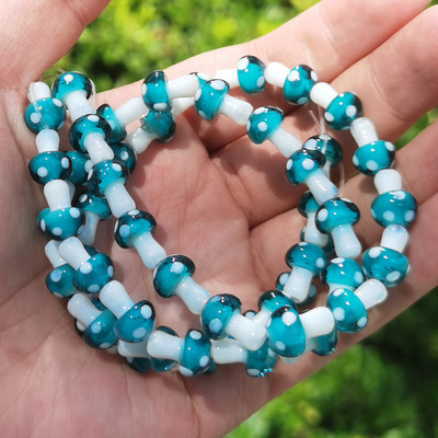 Didmeninė prekyba įvairiaspalvėmis grybų lempomis, stikliniais palaidais karoliukais, „pasidaryk pats“ papuošalų gamyba Rankų darbo apyrankių karolių priedai medžiaga