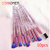 10 tk Meigipintslite komplekt Glitter Lovely Pink Silmapintslite Komplekt Silmapliiats Kulmude Lauvärvide Meigipintslite Komplekt Kosmeetilised ilutööriistad