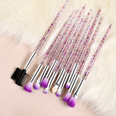 10 tk Meigipintslite komplekt Glitter Lovely Pink Silmapintslite Komplekt Silmapliiats Kulmude Lauvärvide Meigipintslite Komplekt Kosmeetilised ilutööriistad