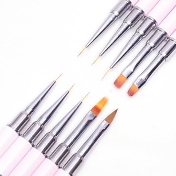 1PCS Dual-ended Nails Art Brush Lines Stripe Painting στυλό σχεδίασης Ακρυλικό UV gel Extension Grids Brush Design Εργαλεία μανικιούρ DIY