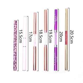 1PCS Двустранна четка за нокти Art Brush Lines Stripe Painting Drawing Pen Acrylic UV Gel Extension Grids Brush Design Инструменти за маникюр Направи си сам