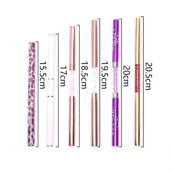 1PCS Dual-ended Nails Art Brush Lines Stripe Painting στυλό σχεδίασης Ακρυλικό UV gel Extension Grids Brush Design Εργαλεία μανικιούρ DIY