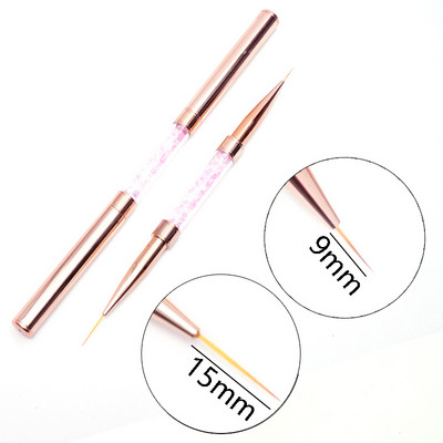 1 tk Kahe otsaga küünekunsti pintsli jooned triibu värvimine joonistuspliiats akrüül UV geel pikendusvõred pintsli disain isetegemise maniküüri tööriistad