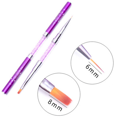 1 tk Kahe otsaga küünekunsti pintsli jooned triibu värvimine joonistuspliiats akrüül UV geel pikendusvõred pintsli disain isetegemise maniküüri tööriistad