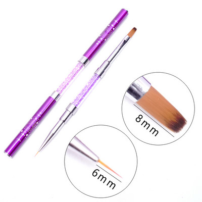 1 tk Kahe otsaga küünekunsti pintsli jooned triibu värvimine joonistuspliiats akrüül UV geel pikendusvõred pintsli disain isetegemise maniküüri tööriistad