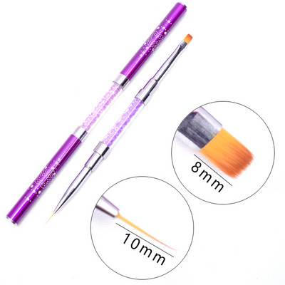 1 tk Kahe otsaga küünekunsti pintsli jooned triibu värvimine joonistuspliiats akrüül UV geel pikendusvõred pintsli disain isetegemise maniküüri tööriistad