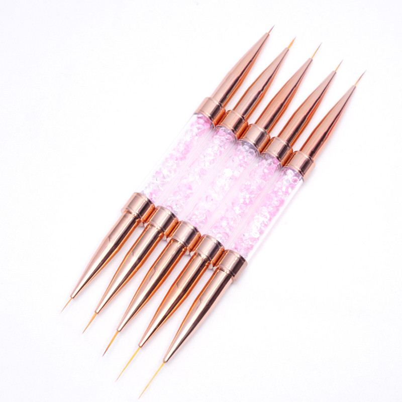 1 tk Kahe otsaga küünekunsti pintsli jooned triibu värvimine joonistuspliiats akrüül UV geel pikendusvõred pintsli disain isetegemise maniküüri tööriistad