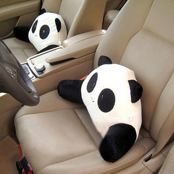 Μαξιλάρι προσκέφαλου Αναπνεύσιμο Άνετο Υπέροχο φορητό PP Βαμβακερό χαριτωμένο κάθισμα αυτοκινήτου σε σχήμα Panda Λούτρινο οσφυϊκό μαξιλάρι για αυτοκίνητο 머리베개