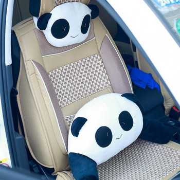 Възглавница за облегалка за глава Дишаща удобна прекрасна преносима PP памук Сладка седалка за кола с форма на панда Плюшена лумбална възглавница за кола 머리베개