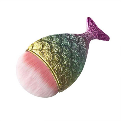 Βούρτσες νυχιών Mermaid Tail Soft Cleaning Dust Powder for Nails Care Cosmetic Brushes Nail Art Brush Beauty Make Up Tools