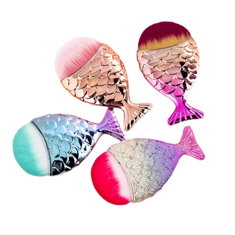 Βούρτσες νυχιών Mermaid Tail Soft Cleaning Dust Powder for Nails Care Cosmetic Brushes Nail Art Brush Beauty Make Up Tools