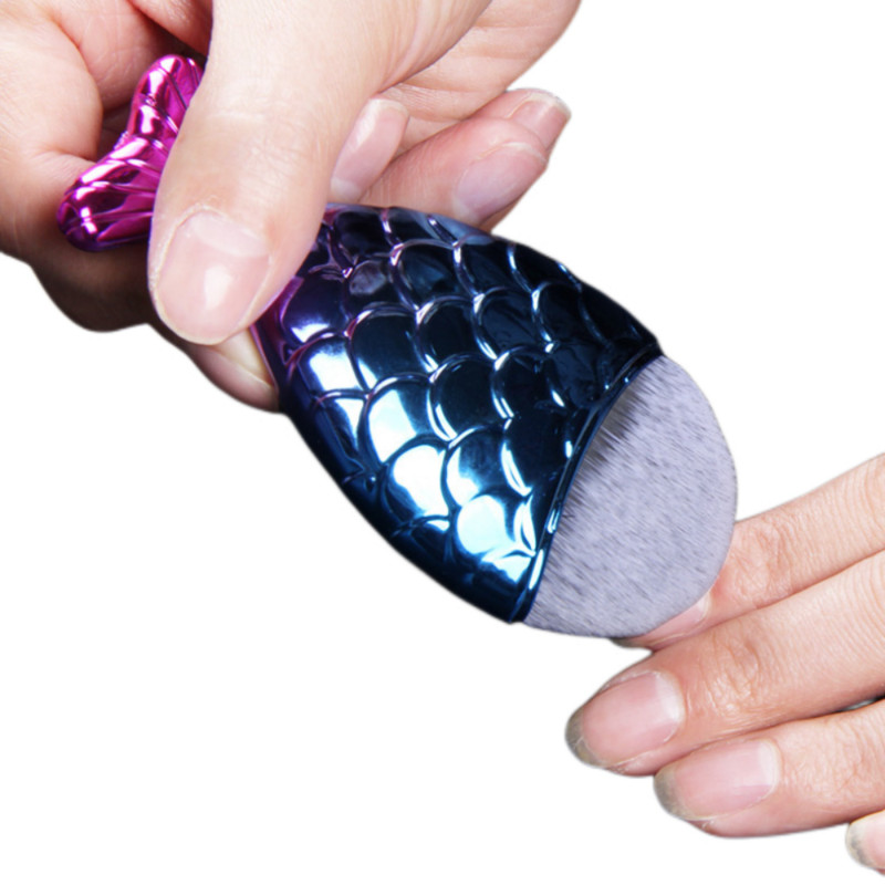 Βούρτσες νυχιών Mermaid Tail Soft Cleaning Dust Powder for Nails Care Cosmetic Brushes Nail Art Brush Beauty Make Up Tools