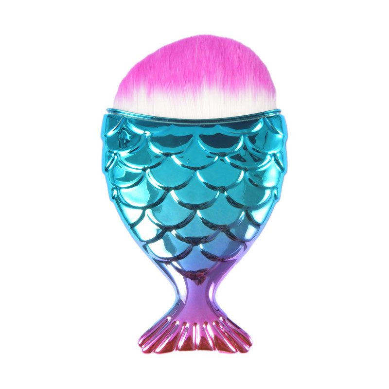 Βούρτσες νυχιών Mermaid Tail Soft Cleaning Dust Powder for Nails Care Cosmetic Brushes Nail Art Brush Beauty Make Up Tools
