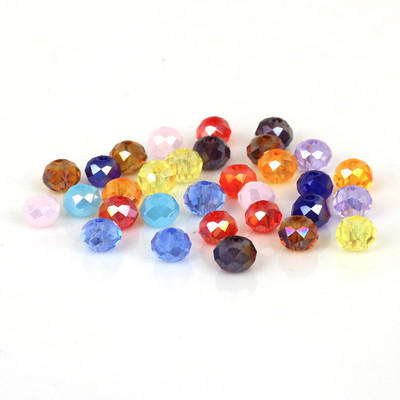 98pcs/lot 6mm Rondelle Austria faceted Crystal Beads Glass Beads Loose Spacer Beads For Jewelry Making