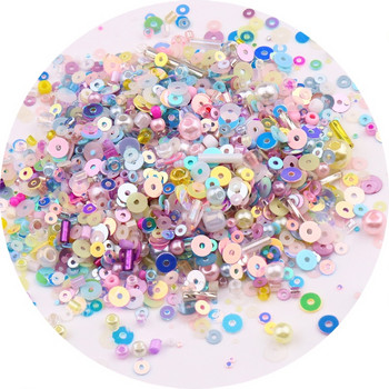 500Pcs/Bag Mix Glass Seed Beads Bugle Tubes ABS Pearls Loose Beads For DIY Jewelry Κατασκευή γυναικείων ενδυμάτων Αξεσουάρ ραπτικής