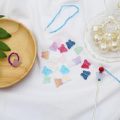 4-12 bucăți/lot Mărgele de sticlă în formă de fluture mic, mărgele de sticlă cu culori mai gradiente, pentru realizarea de bijuterii, accesorii de bricolaj realizate manual