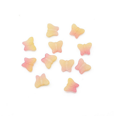 4-12 bucăți/lot Mărgele de sticlă în formă de fluture mic, mărgele de sticlă cu culori mai gradiente, pentru realizarea de bijuterii, accesorii de bricolaj realizate manual