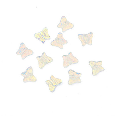 4-12 bucăți/lot Mărgele de sticlă în formă de fluture mic, mărgele de sticlă cu culori mai gradiente, pentru realizarea de bijuterii, accesorii de bricolaj realizate manual