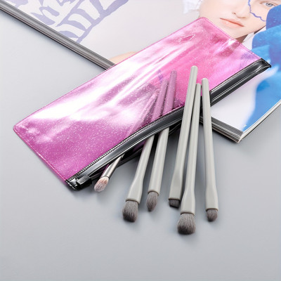 KOSMETYKI 6 utazási sminkecset Szemhéjpúder ecset Szemöldökkefe ajak ecset Smudge ecset Szemsmink eszközök