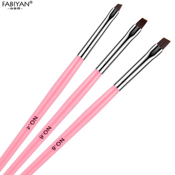 3Pcs Pink Row Dotting Dot Flat Painting Crystal Carving UV Gel Nail Art Acrylic Polish Tips Pen Brush Manicure Tools Set
