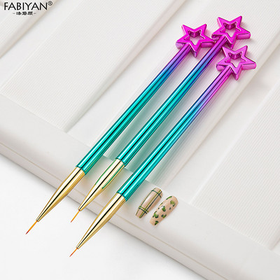 3 τμχ Ροζ σειράς με κουκκίδες Επίπεδη ζωγραφική με κρύσταλλο σκάλισμα με UV Gel Nail Art Ακρυλικό βερνίκι Σετ εργαλείων μανικιούρ με στυλό