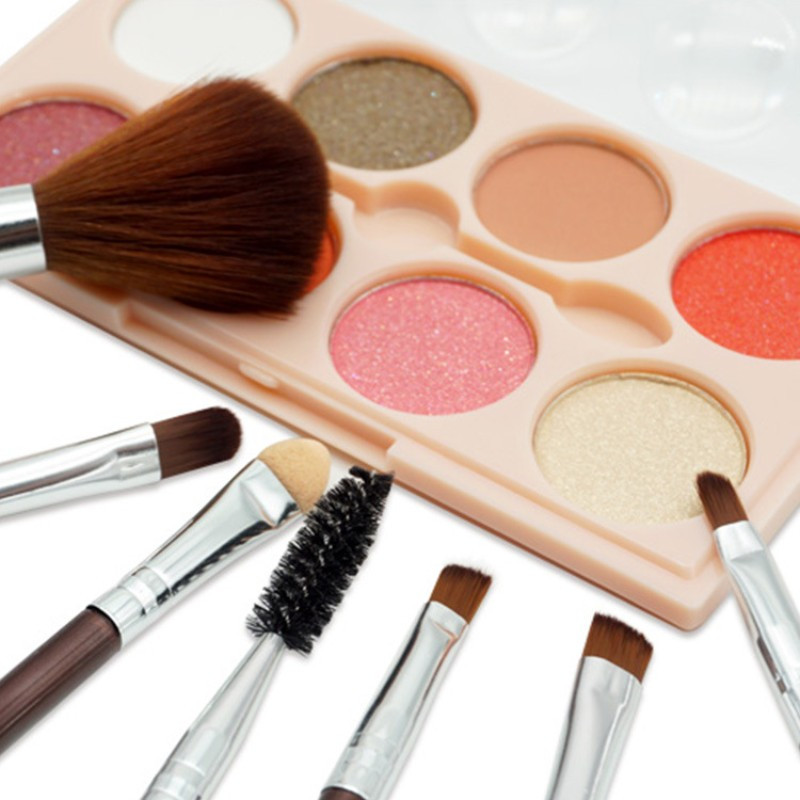 Lenoyn New Portable Case Makeup Brush Fiber Hair Shadow Brush Mesh Red Makeup Tool Seven Set Brush