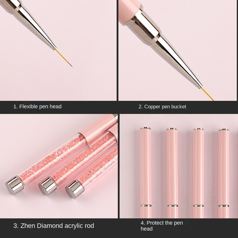 Nail Art Pintsel Maniküüri Tööriistad Jooned Triibud Lillemaalid Joonistus Joon Pintsel Roosa küünekunsti pliiats küünte disaini küüntesalongi